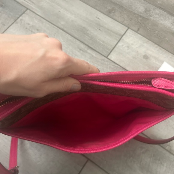 Coach Brown and Pink Signature Crossbody Bag - Picture 5 of 5